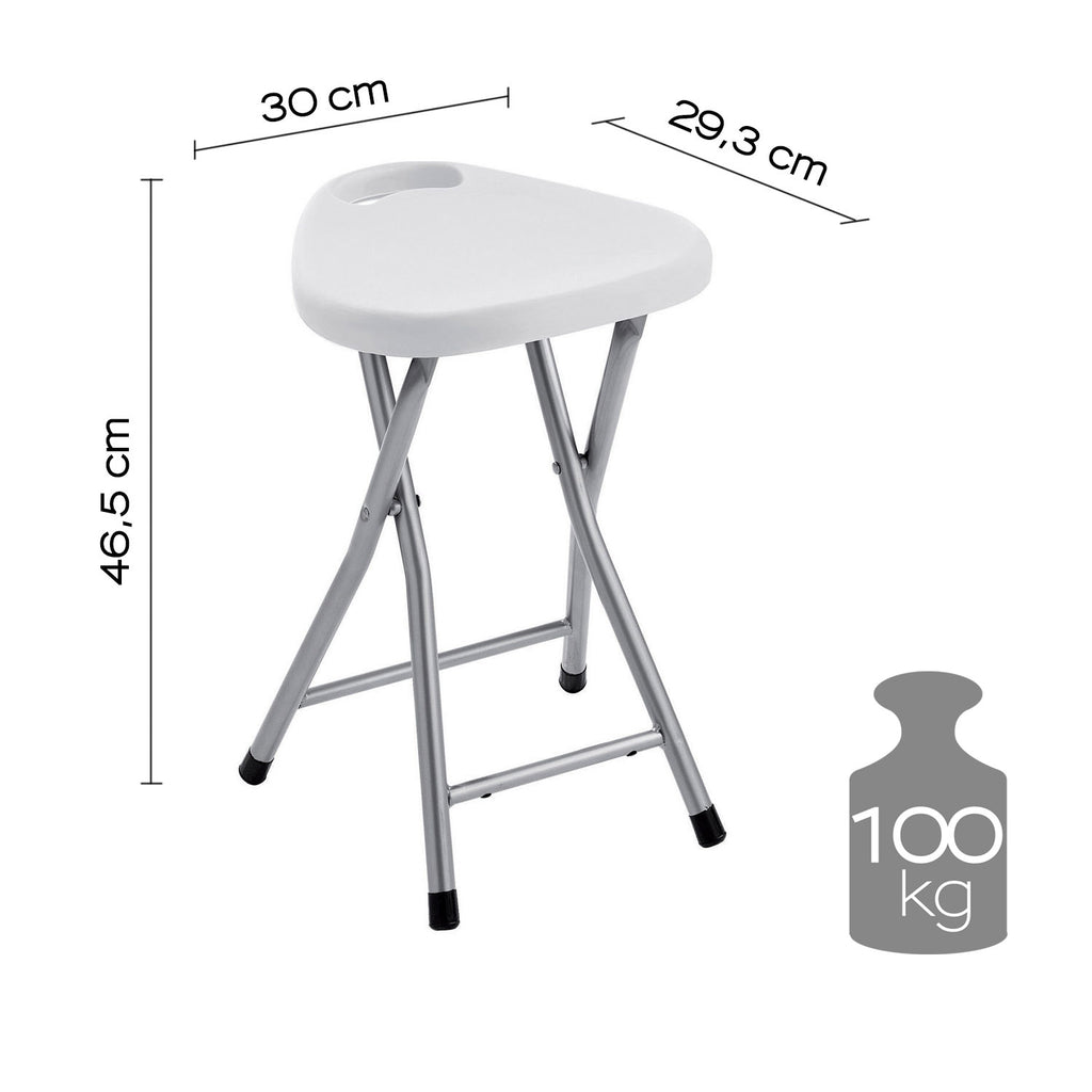 Sgabello Gedy richiudibile in resine termoplastiche e metallo - Bianco
