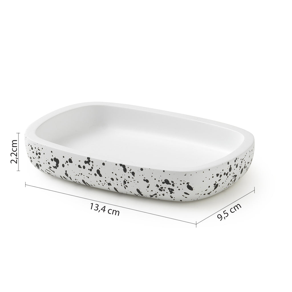 Portasapone con dettagli neri Gedy serie Layla - Bianco