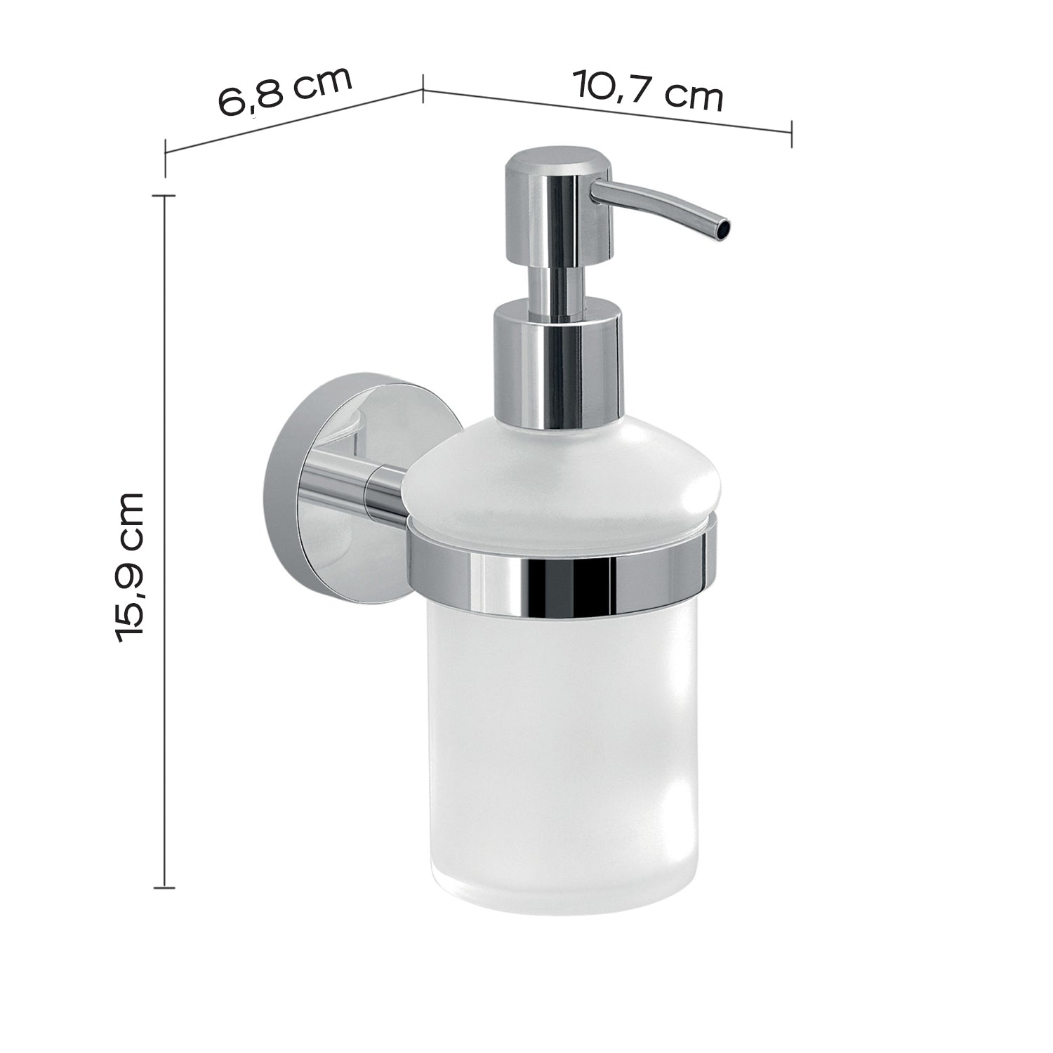 Dosasapone a muro in Acciaio Inox con erogatore in acciaio cromato Eros di Gedy - Cromato