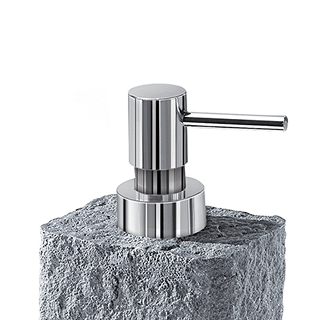 Dispenser sapone da appoggio con erogatore in plastica cromata Gedy modello Aries - Grigio