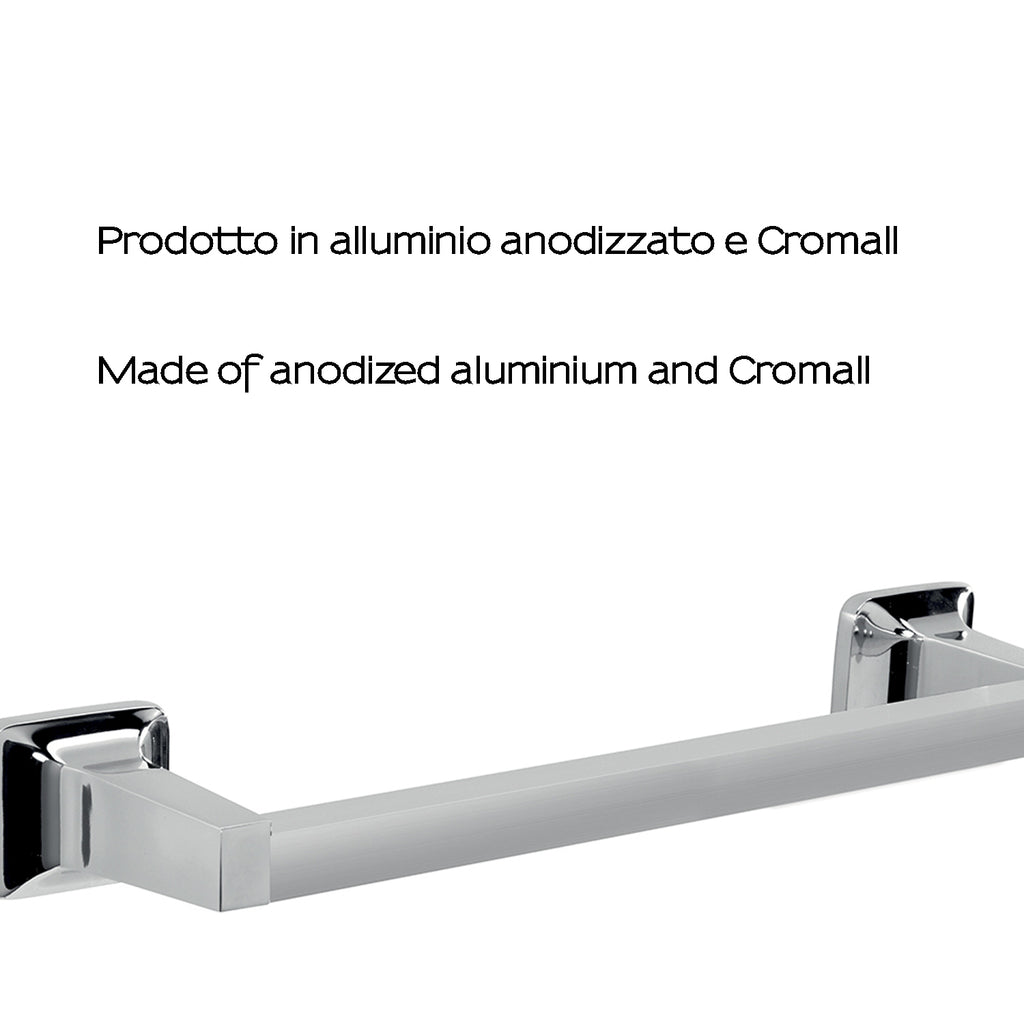 Porta asciugamani 30 cm in alluminio anodizzato di Gedy serie K2 - Cromato