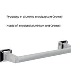 Porta asciugamani 30 cm in alluminio anodizzato di Gedy serie K2 - Cromato