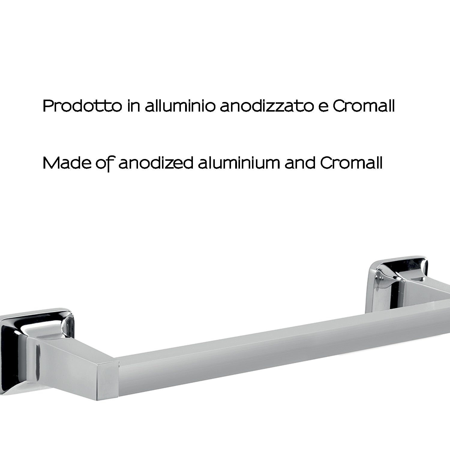 Porta asciugamani 30 cm in alluminio anodizzato di Gedy serie K2 - Cromato