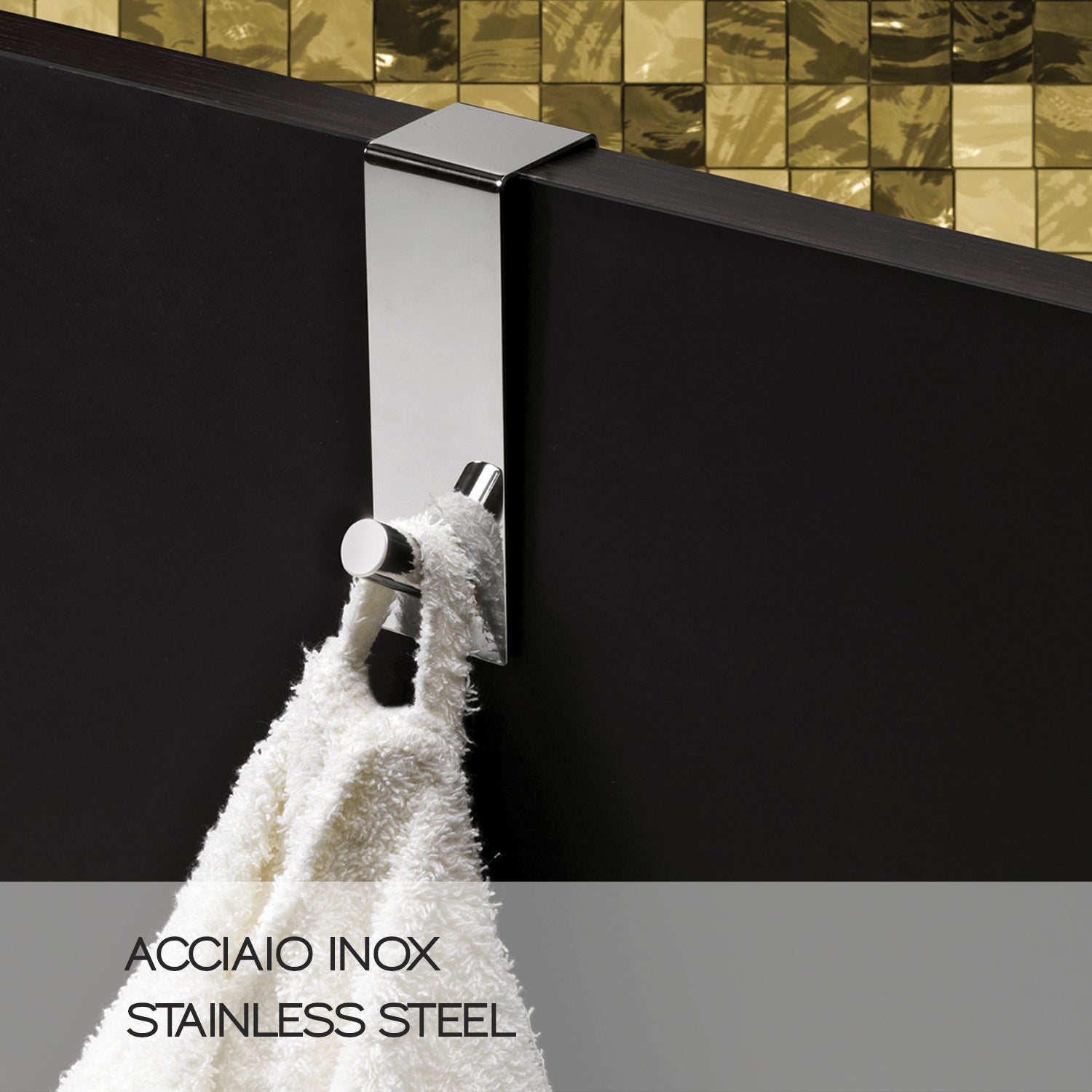 Appendiabiti Morgana singolo sopraporta da 40 mm - Cromato