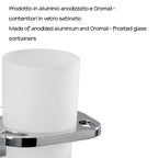 Portaspazzolini a muro in alluminio anodizzato di Gedy serie K2 - Cromato