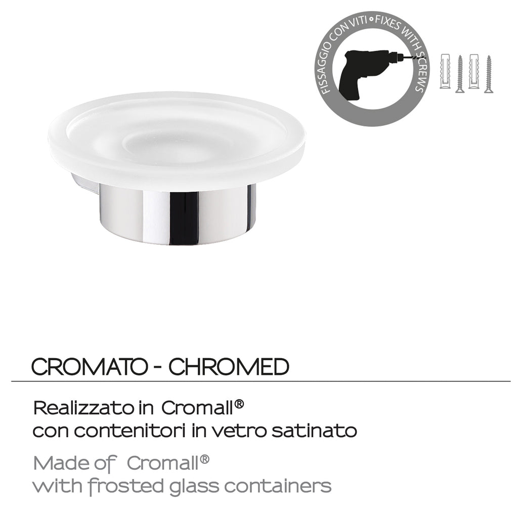Portasapone a muro in Ottone e Cromall di Gedy serie Pirenei - Cromato