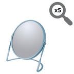 Specchio ingranditore da tavolo su base in acciaio modello Akira colore carta da zucchero