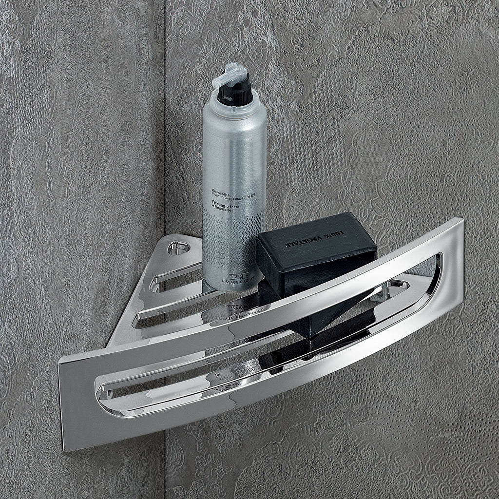 Portaoggetti doccia angolare modello Clip di Gedy - Cromato
