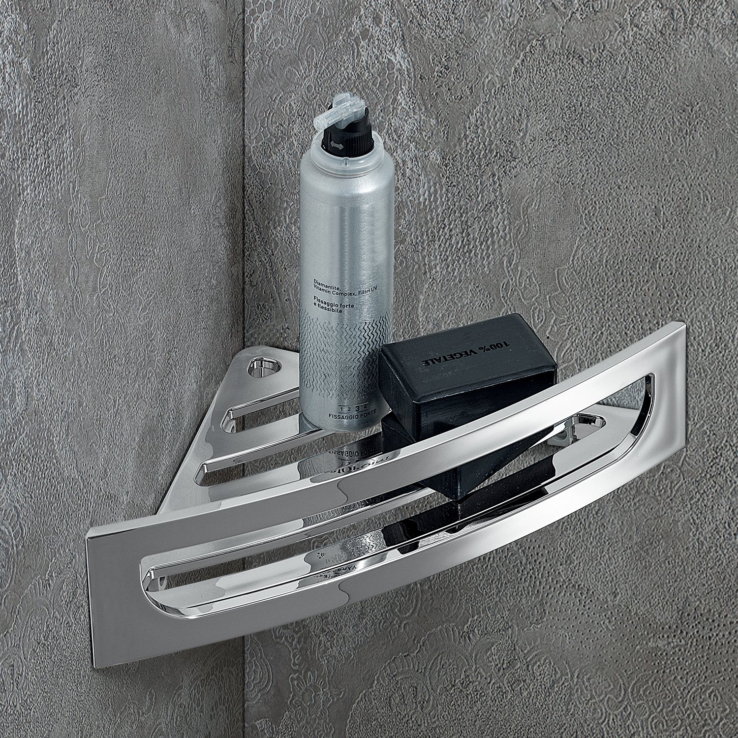 Portaoggetti doccia angolare modello Clip di Gedy - Cromato