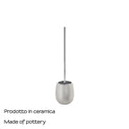 Scopino da appoggio in ceramica con ciuffo in setole Gedy modello Astrid - Argento