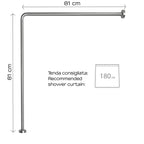 Asta doccia angolare 80x80 cm di Gedy - Alluminio Anodizzato