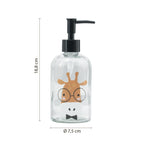Dispenser sapone con erogatore in plastica nera Gedy serie Gioia - Giraffa