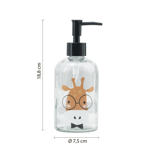 Dispenser sapone con erogatore in plastica nera Gedy serie Gioia - Giraffa