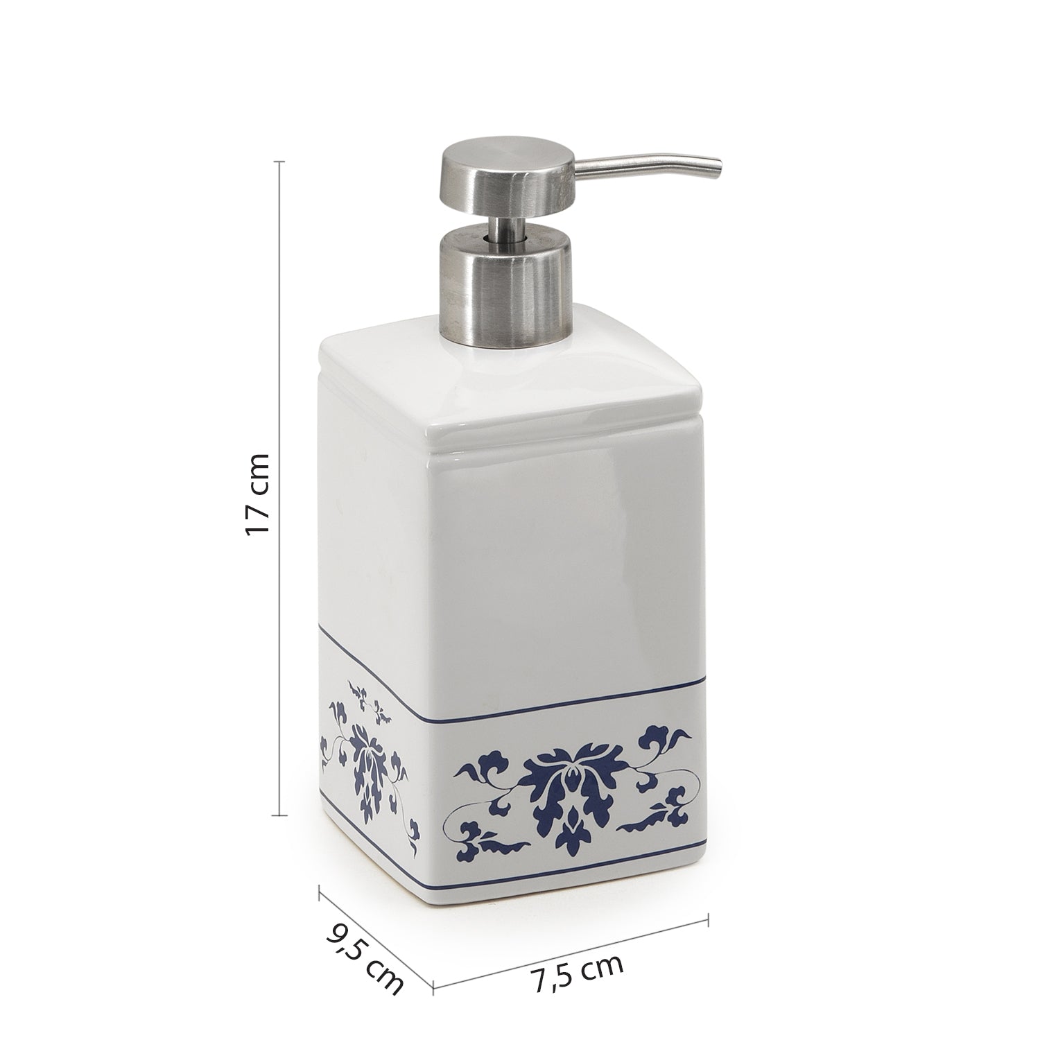 Dispenser sapone in porcellana Gedy serie Cixi - Bianco/Blu