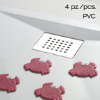 Tappeto antiscivolo doccia e vasca mini Crabby di Gedy - Rosso