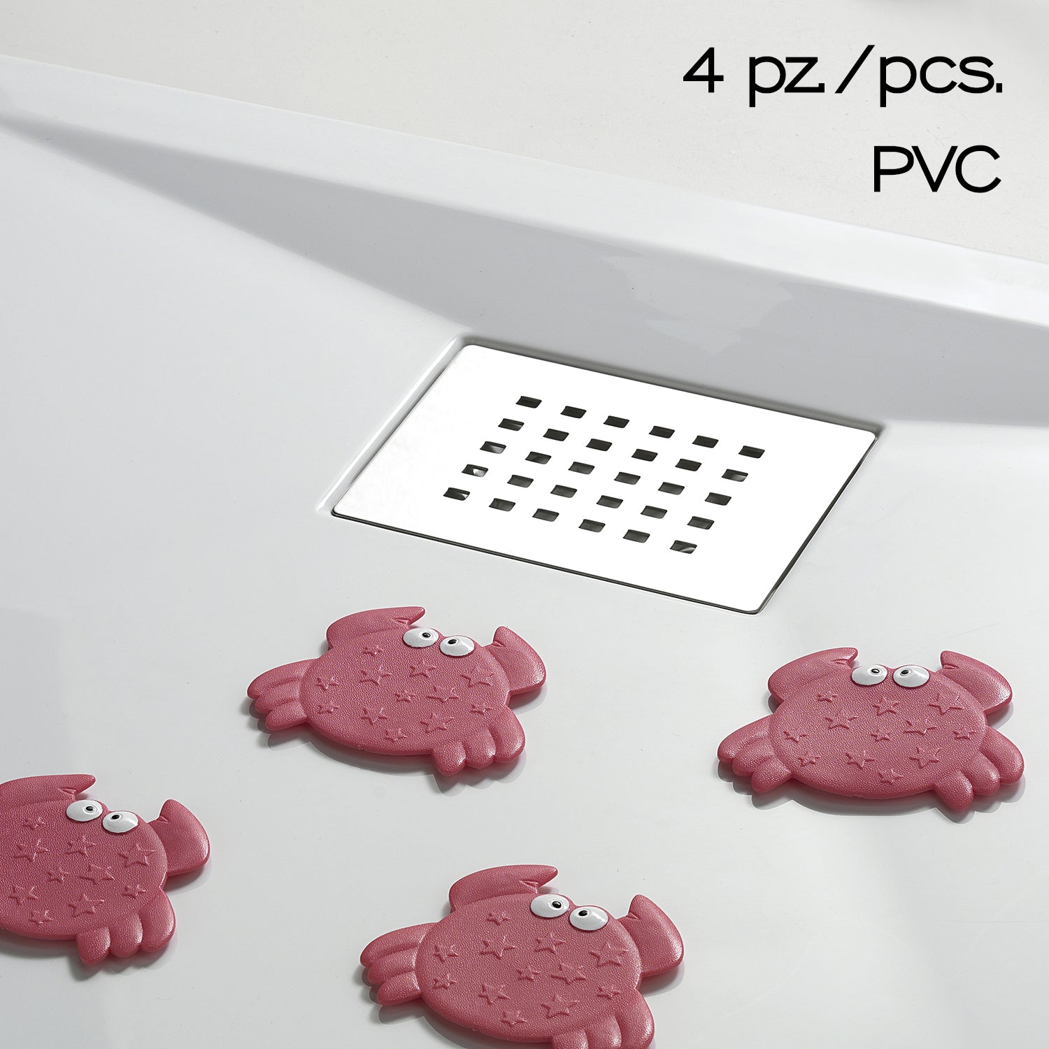 Tappeto antiscivolo doccia e vasca mini Crabby di Gedy - Rosso