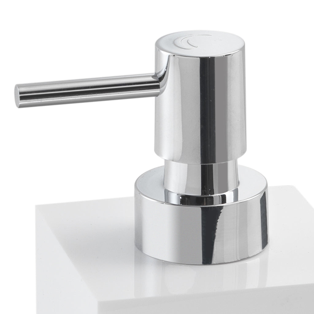 Dosasapone in resina e sabbia con erogatore cromato Gedy serie Sofia - Bianco