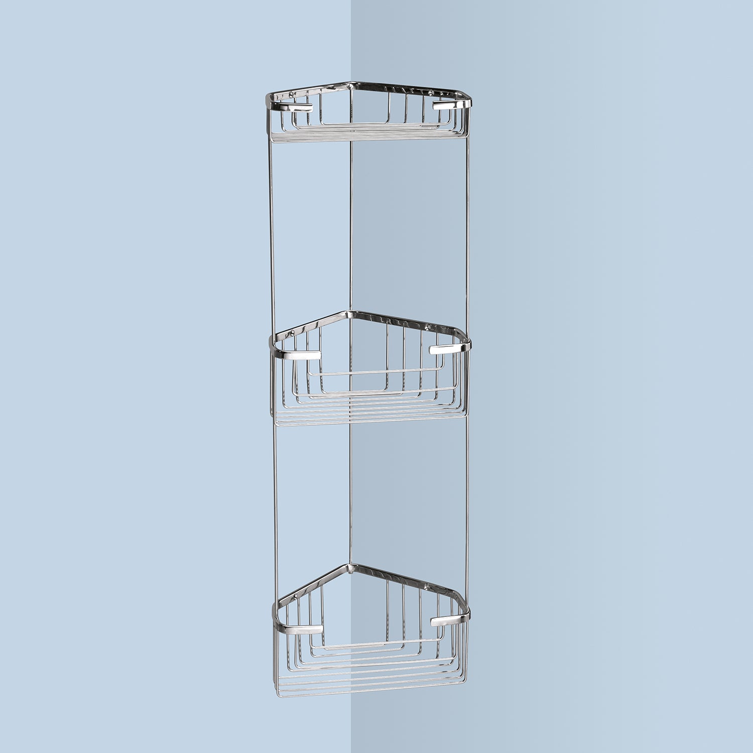 Portaoggetti doccia angolare a 3 ripiani modello Augustus di Gedy - Cromato