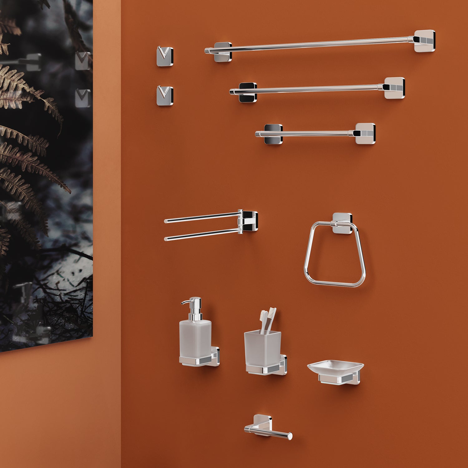 Portasalviette 60 cm Gedy modello Tonga 60x6.9xH4.7 cm - Cromato