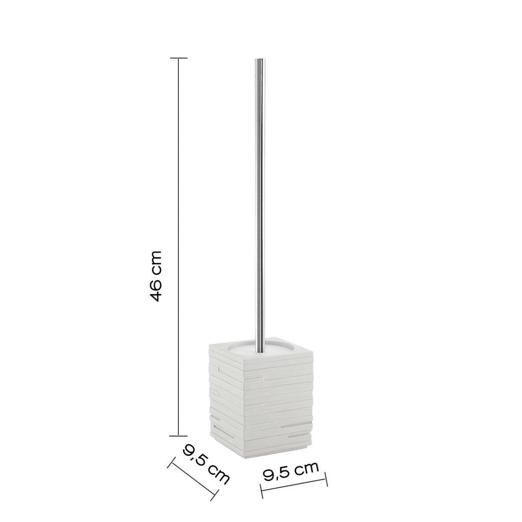 Scopino da appoggio con ciuffo in setole Gedy serie Quadrotto - Bianco