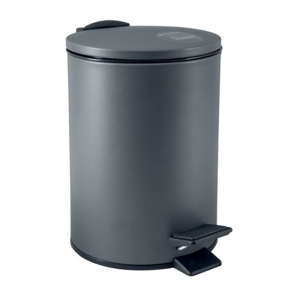 Pattumiera a pedale modello Adelar capienza 3 Litri colore grigio opaco