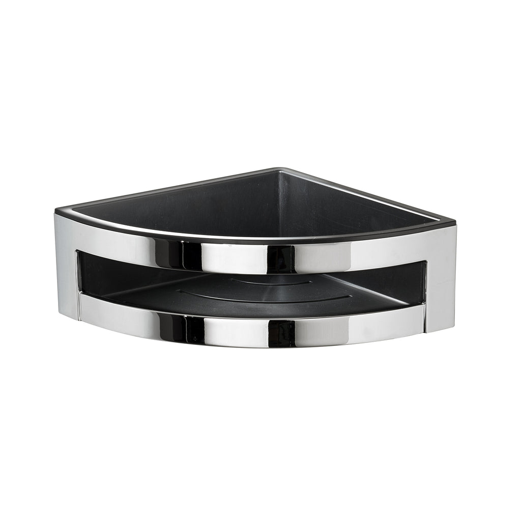 Portaoggetti doccia angolare modello Zante di Gedy - Cromato/Nero