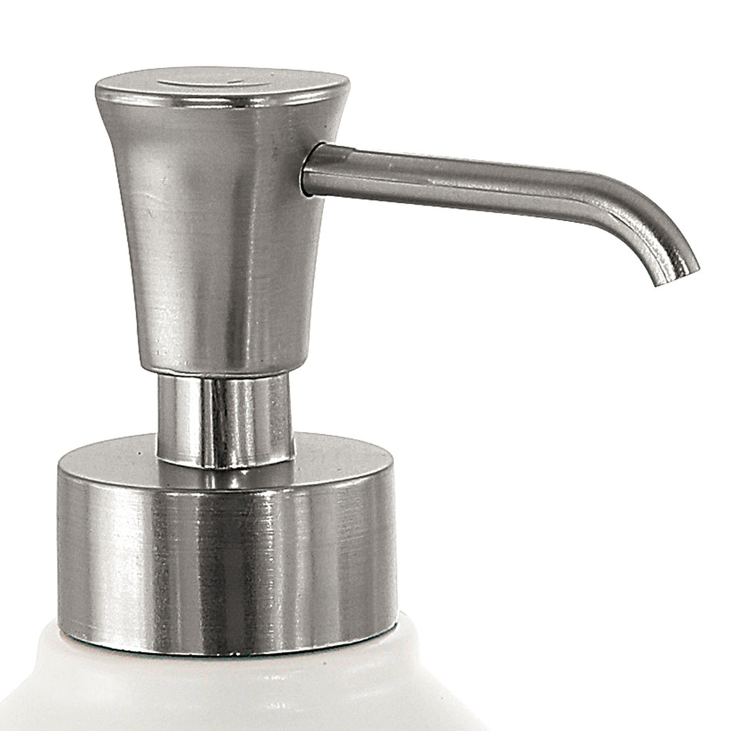 Dispenser sapone in ceramica con erogatore in plastica nichel lucido Gedy serie Clothilde - Bianco