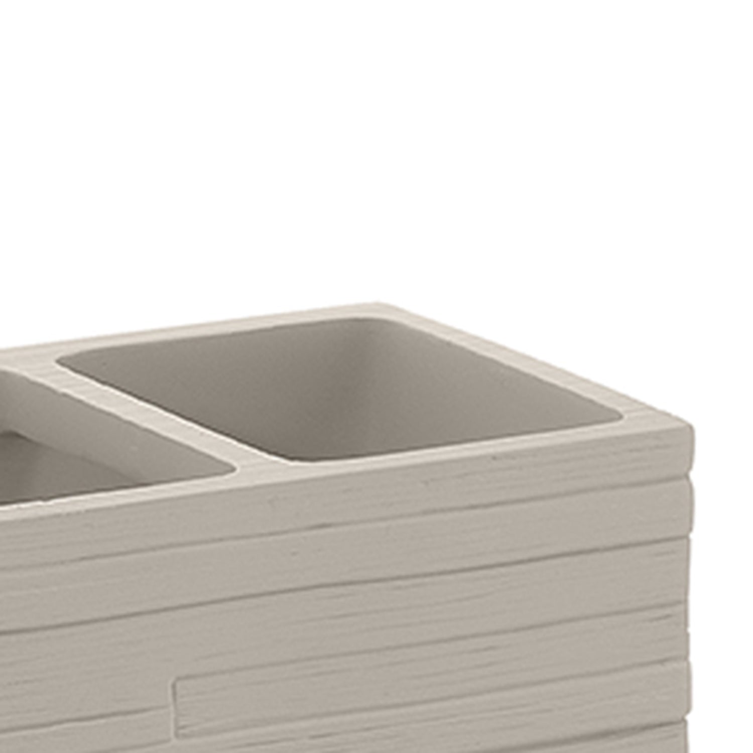 Portaspazzolini da appoggio in resina Gedy serie Quadrotto - Tortora chiaro