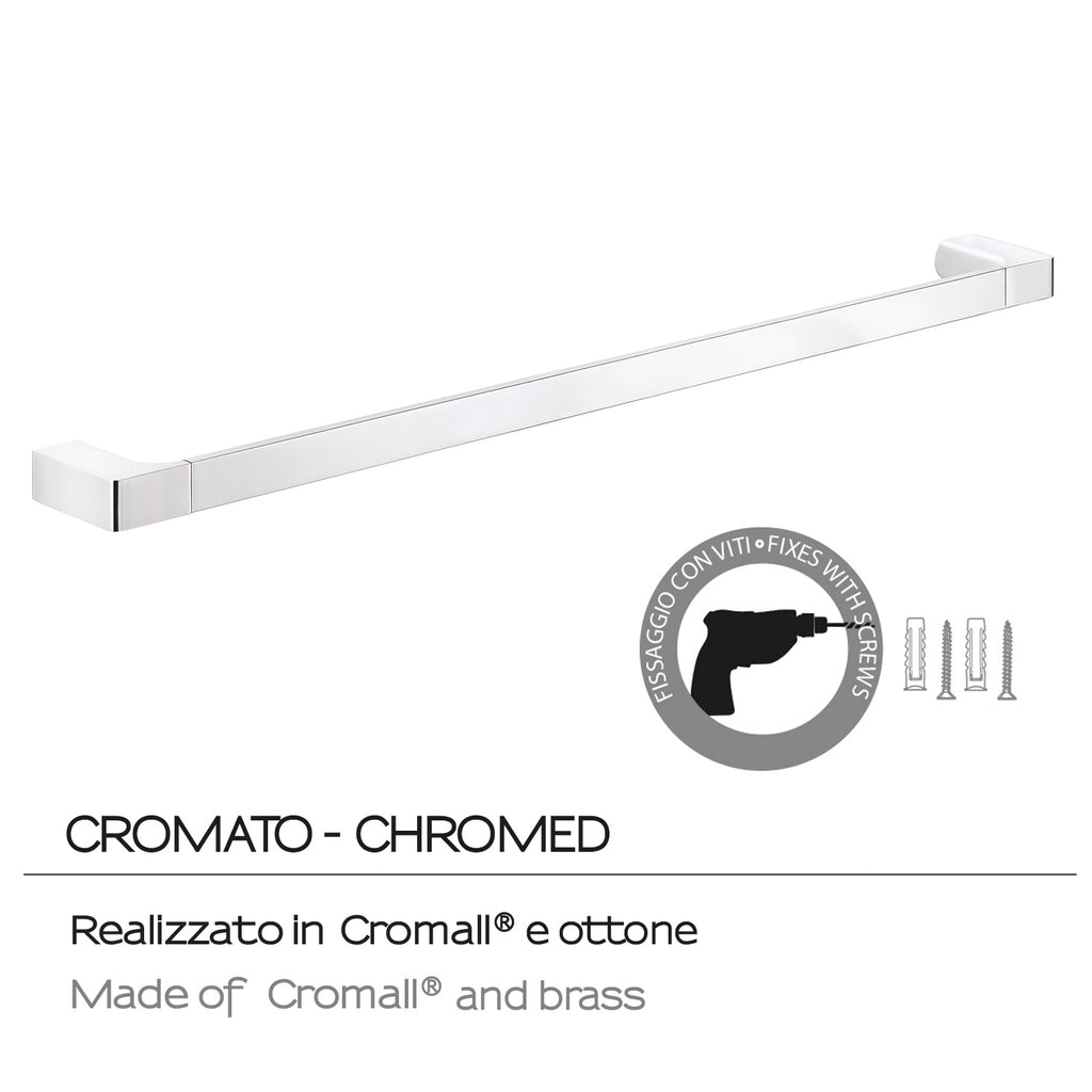 Portasalviette a muro di Gedy serie Pirenei 80 cm - Cromato