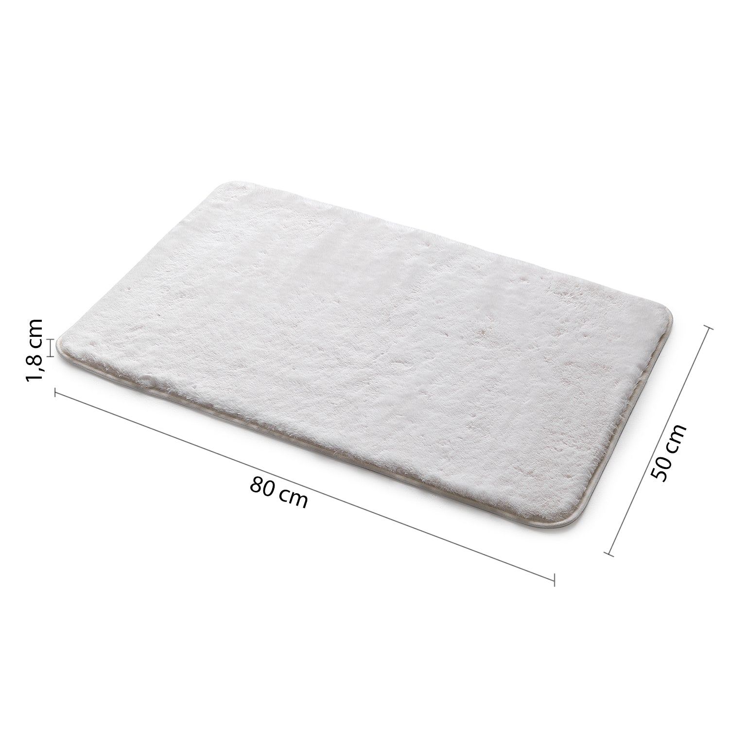 Tappeto bagno 50x80 cm modello Fuzzy di Gedy - Bianco