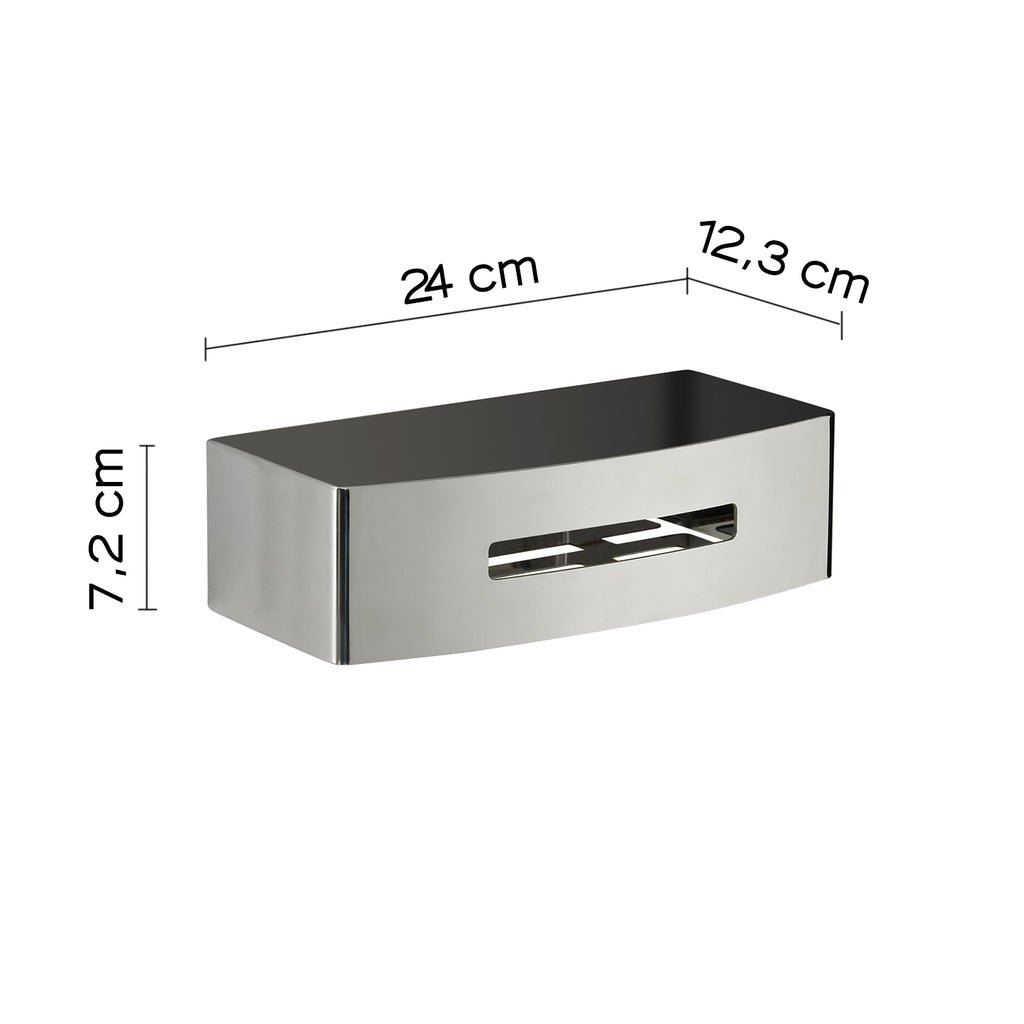 Portaoggetti rettangolare doccia modello Poseidon di Gedy in Acciaio Inox - Lucido