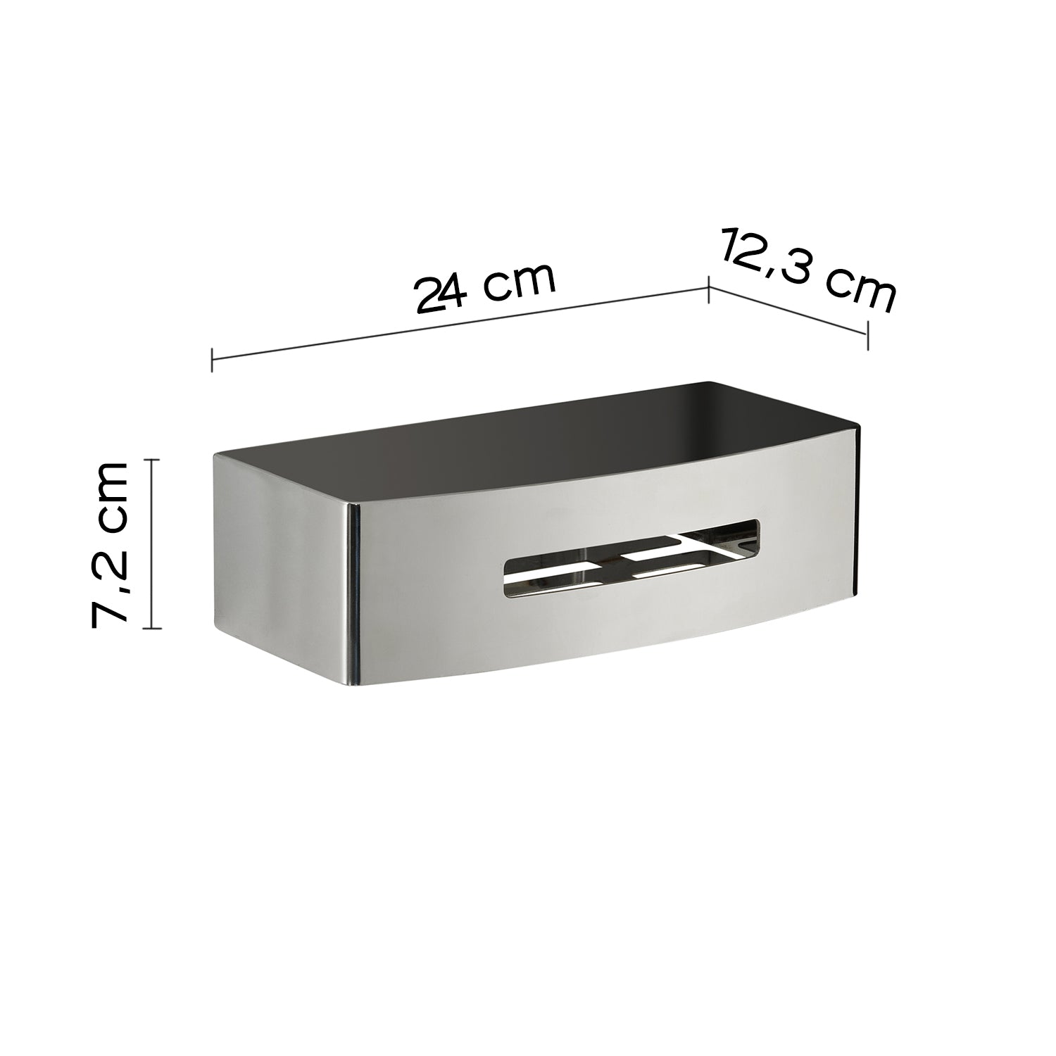 Portaoggetti rettangolare doccia modello Poseidon di Gedy in Acciaio Inox - Lucido