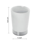 Portaspazzolini in ceramica e Acciaio Inox Gedy serie Petunia - Bianco