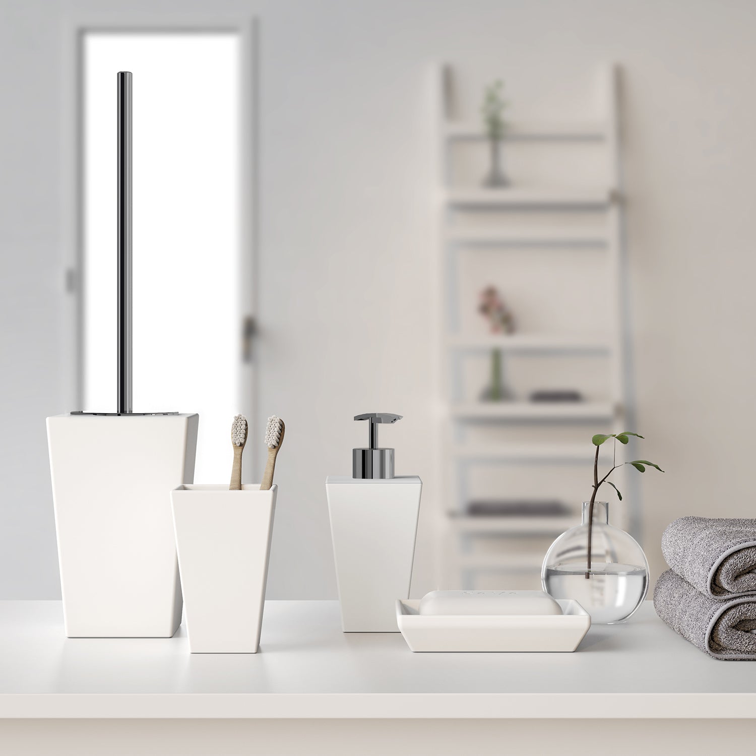 Dosasapone in ceramica con erogatore cromato Gedy serie Karima - Bianco