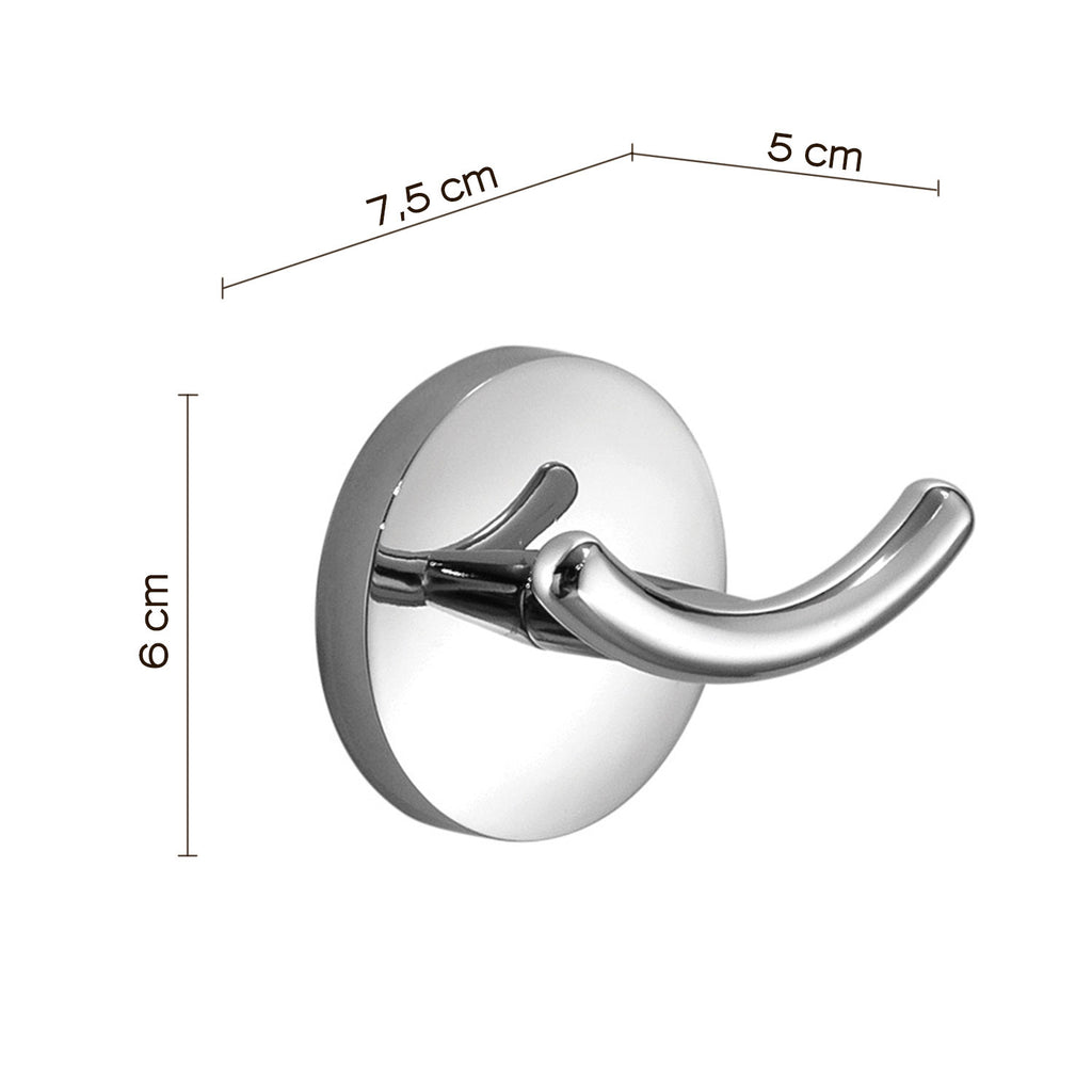 Appendiabiti doppio a muro Vermont Pro di Gedy - Cromato