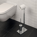 Piantana portarotolo e porta scopino modello Maine di Gedy in Acciaio Inox - Cromato