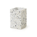 Portaspazzolini in resina e pietre Gedy serie Zoe - Graniglia marmo bianco/nero