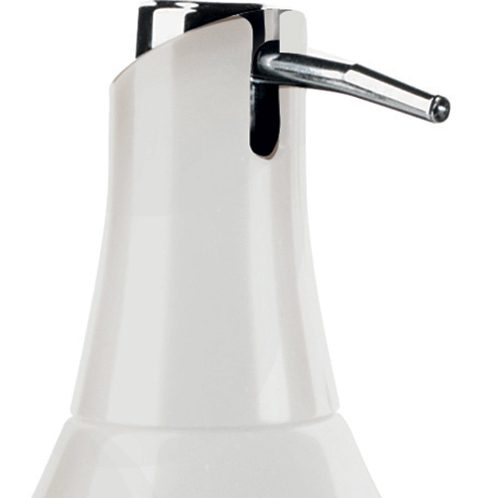 Dosasapone in ceramica con erogatore in plastica cromata Gedy modello Azalea - Bianco