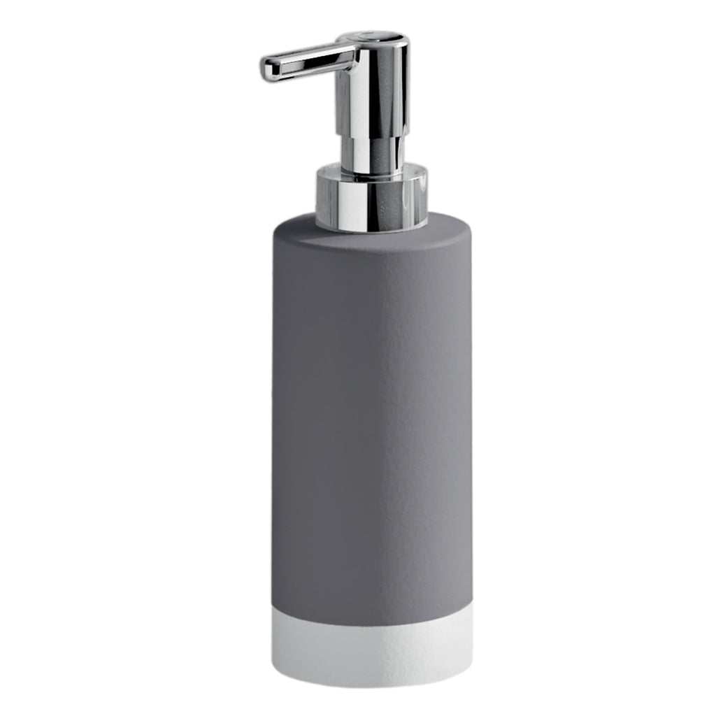 Dispenser sapone in ceramica con erogatore cromato Gedy serie New Mizar - Grigio