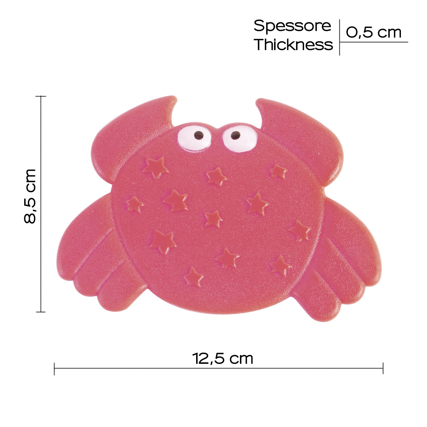 Tappeto antiscivolo doccia e vasca mini Crabby di Gedy - Rosso