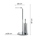 Piantana portarotolo e scopino wc in Acciaio Inox modello Winny di Gedy - Cromato