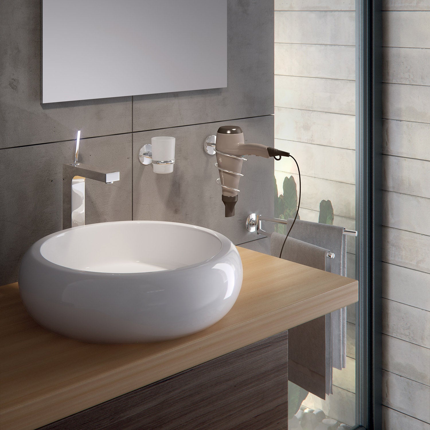 Portaspazzolini a muro Vermont Pro di Gedy - Cromato