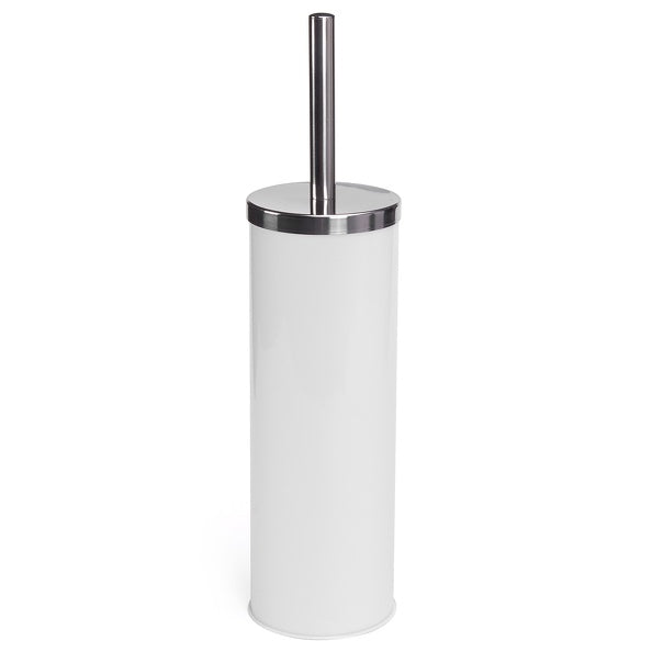 Scopino WC con supporto in Acciaio Inox - Bianco Lucido