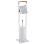 Piantana da bagno con portarotolo carta igienica e scopino wc bianco e bambÃ¹