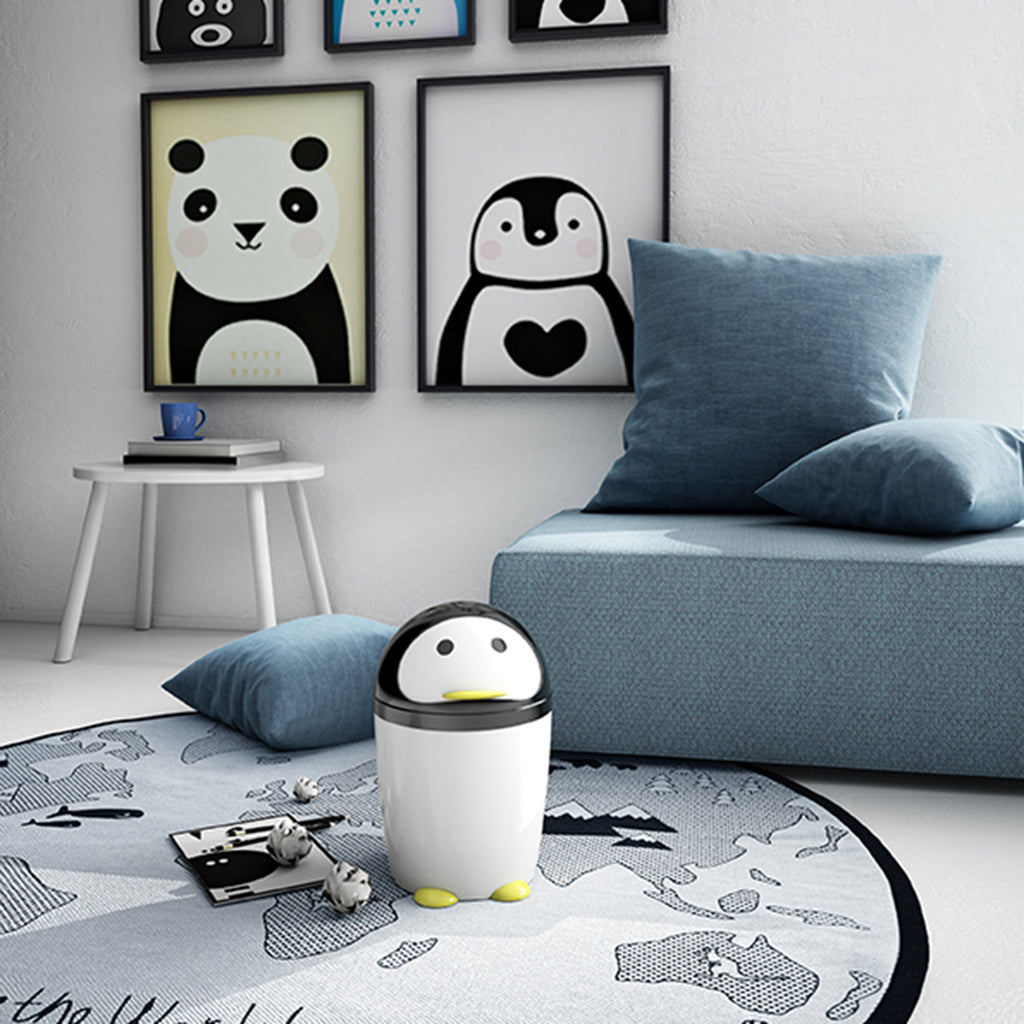 Portarifiuti 7.5 lt modello Peng di Gedy - Bianco/Nero