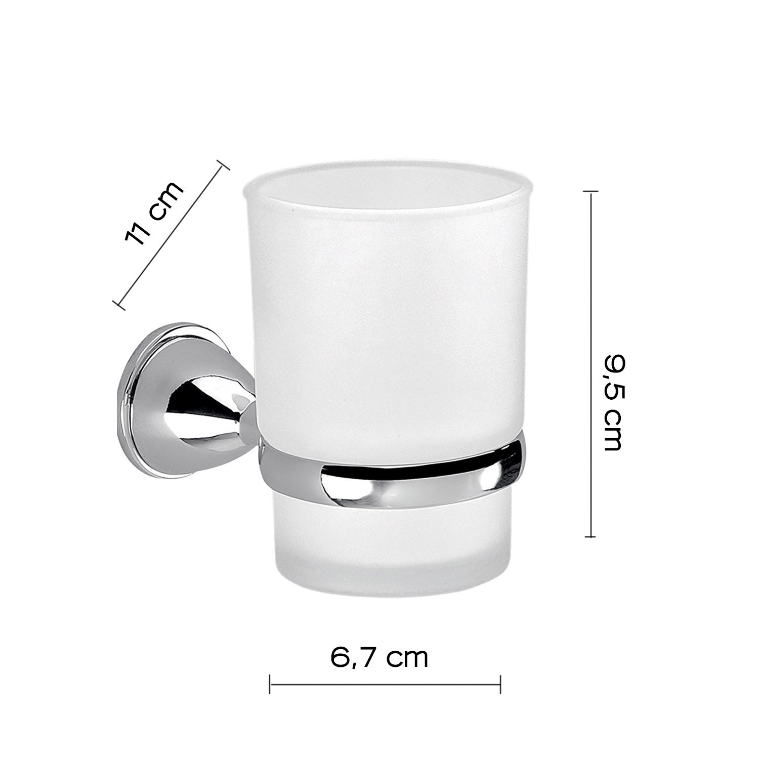 Portaspazzolini in Acciaio Inox Genziana di Gedy - Cromato