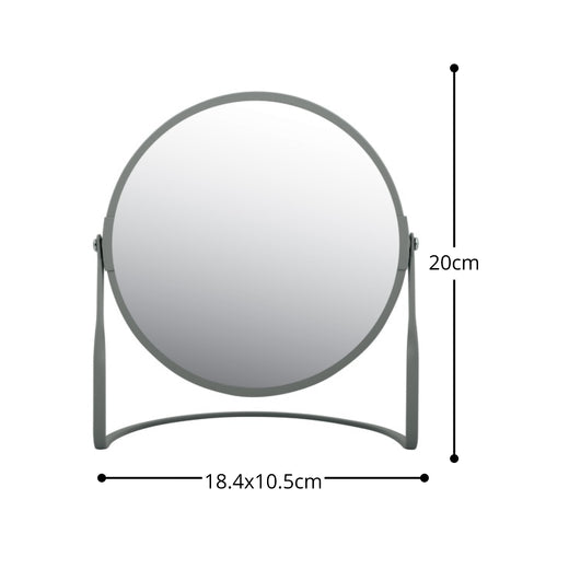 Specchio ingranditore da tavolo su base in acciaio modello Akira colore grigio opaco