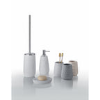 Portaspazzolini da appoggio in resina Gedy serie Gemini - Bianco