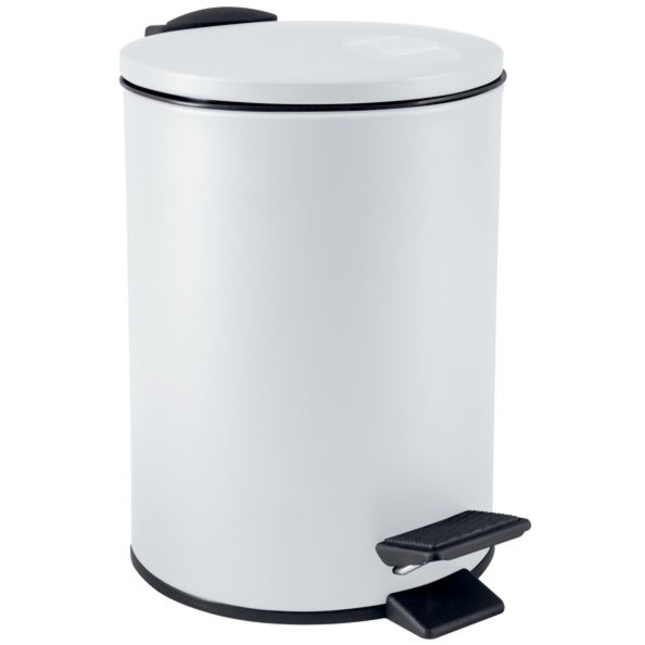 Pattumiera a pedale modello Adelar in acciaio capienza 5litri colore bianco opaco