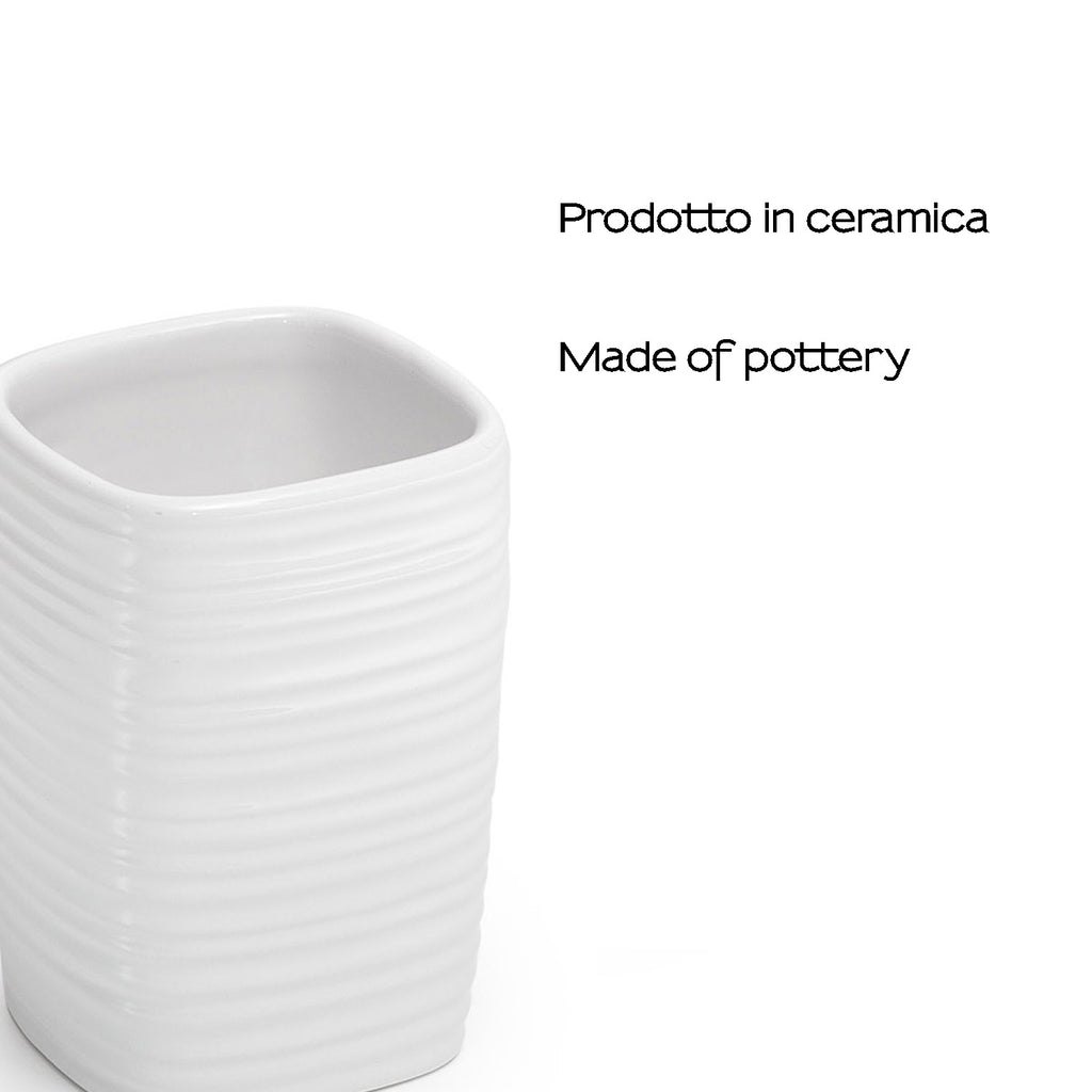 Portaspazzolini in ceramica Gedy serie Kelly - Bianco